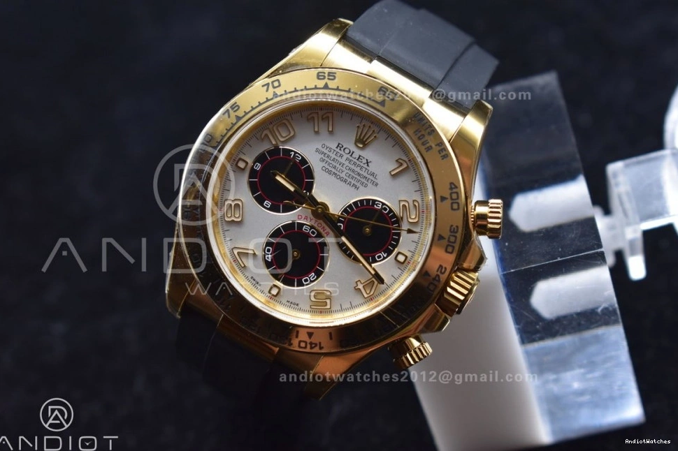 V Strap Daytona On Dial SS 1:1 Case Rubber 419 Clean Best SA4130 Gold 904L Black Edition Stylish 116519 0803